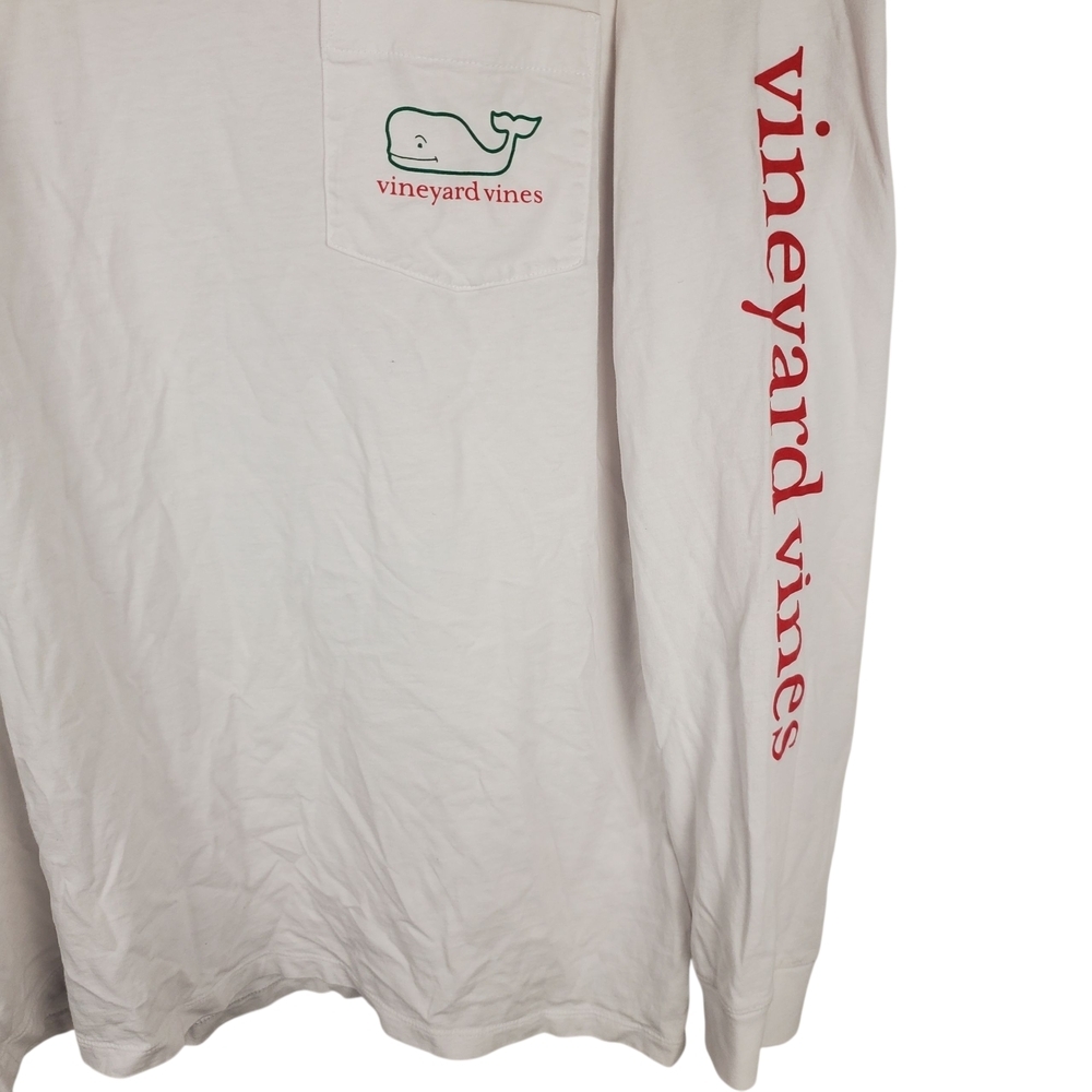 Vineyard Vines Christmas Long Sleeve Tee. "Naughty or Nice." MED. #0208 - Picture 6 of 11
